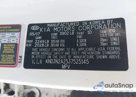 2018 Kia Soul из США, поврежденный, VIN KNDJN2A25J7525145